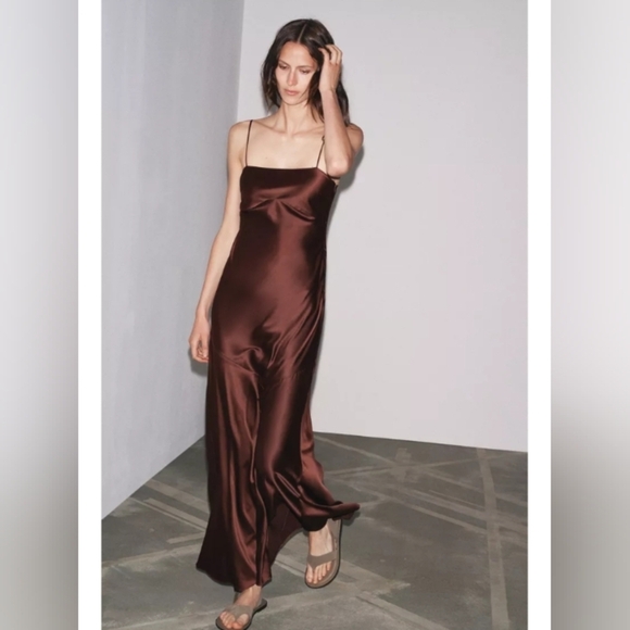 Zara Lingerie Satin Strap Dress - Picture 4 of 8